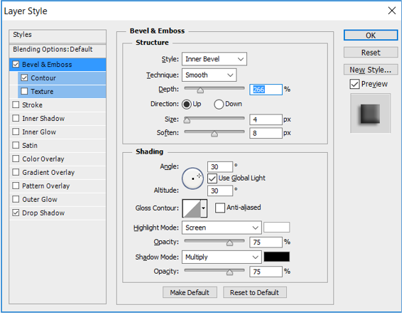 Bevel & Emboss settings.PNG