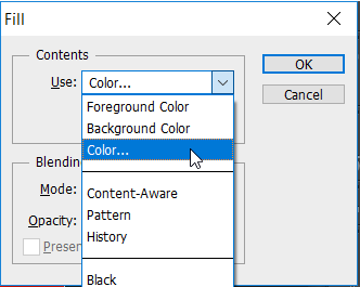 Fill Background Color setting