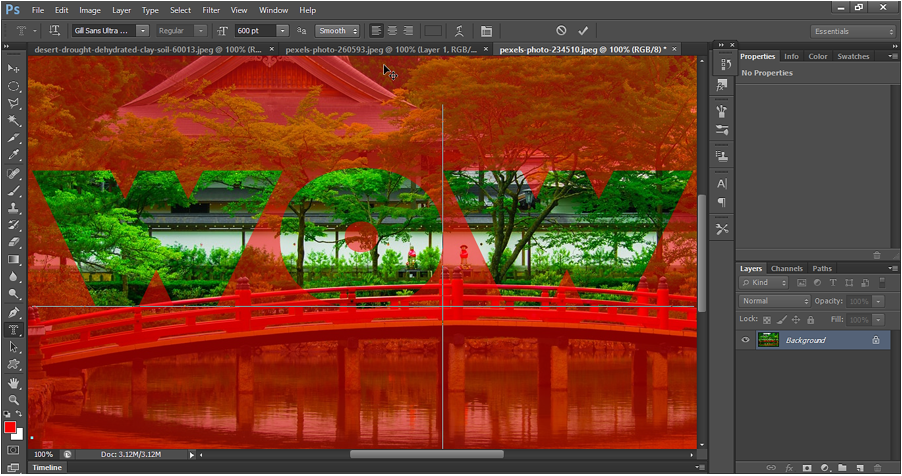 Use Horizontal type mask tool