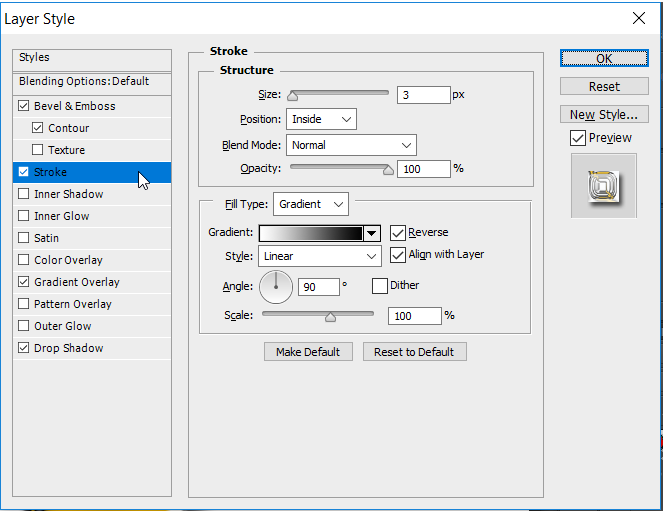 Set Layer style on custom shape 3