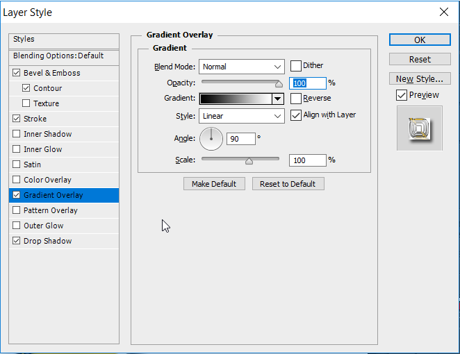 Set Layer style on custom shape 4