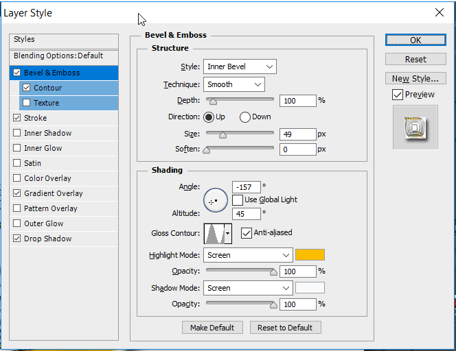 Set Layer style on custom shape