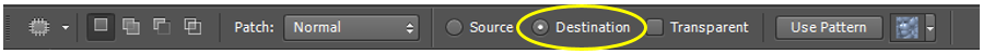 Patch tool Destination option selection.PNG